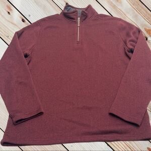 G.H. BASS & CO Mens XL Maroon 1/4 Zip Pullover